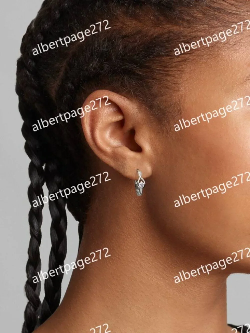 Pandora Infinite Sterling Silver Lab-grown Diamond Hoop Earrings